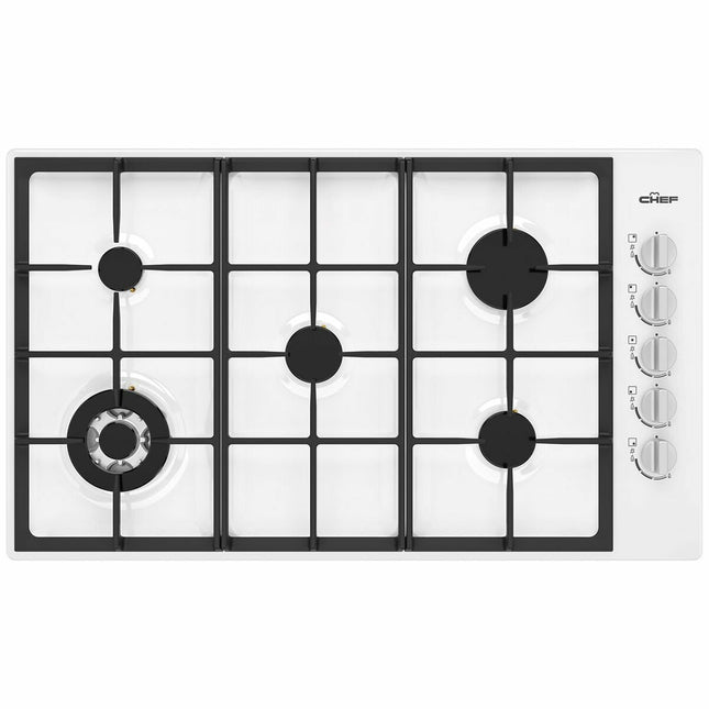Chef 90cm Gas Cooktop White CHG954WC (8057670533426)