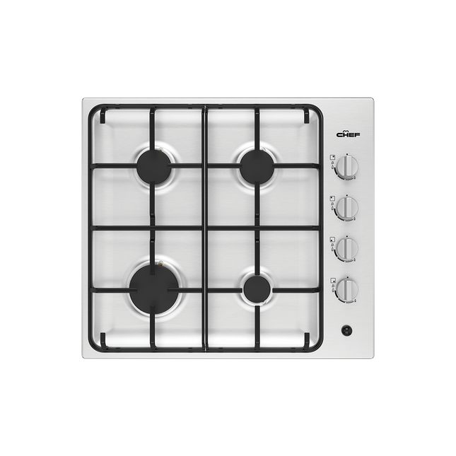 Chef 60cm 4 Burner Gas Cooktop Stainless Steel CHG642SC (8472404033842)