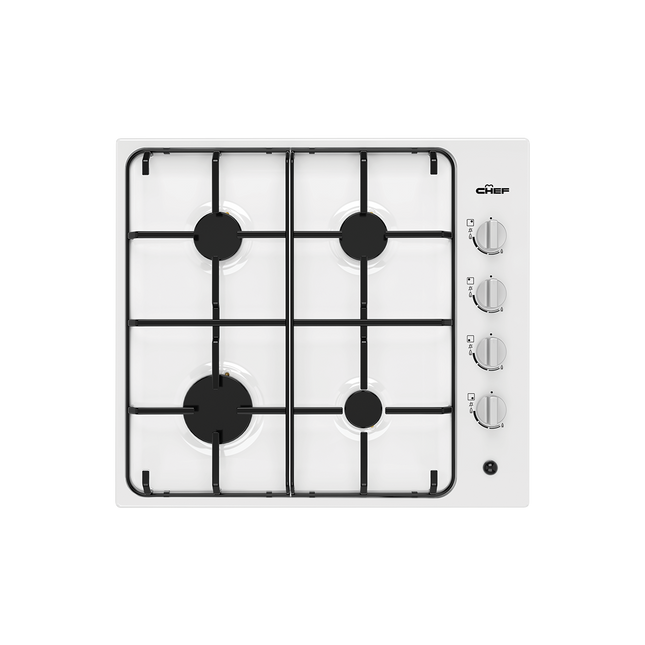 Chef 60cm 4 Burner Gas Cooktop White CHG642WC (8472404066610)