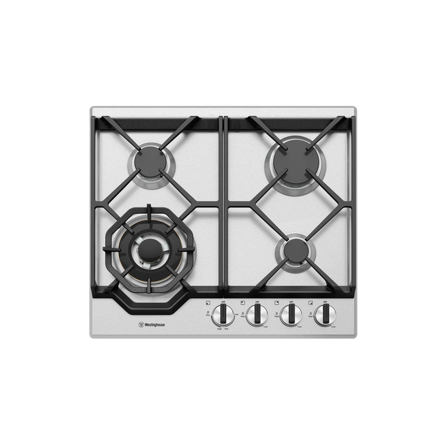 Westinghouse 60cm 4 Burner Gas Cooktop with Hob Stainless Steel WHG648SC