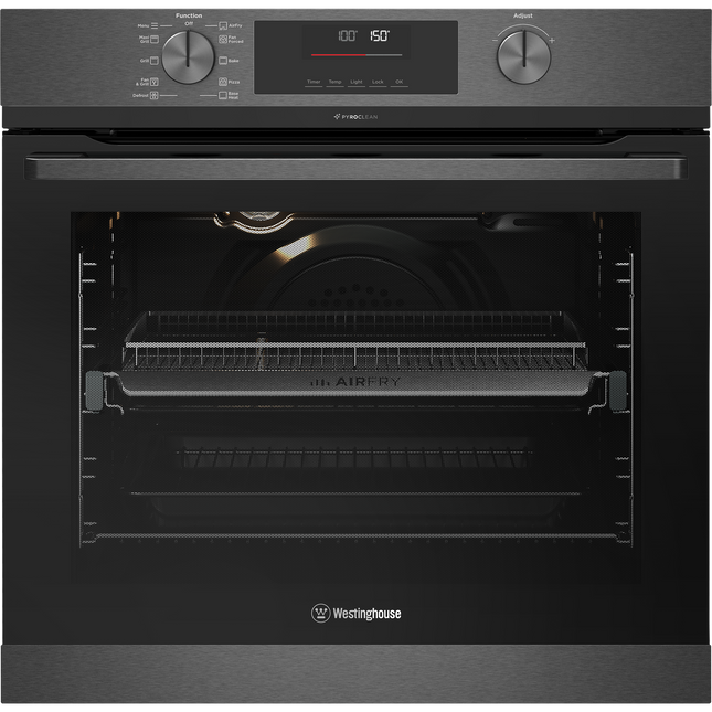 Westinghouse 60cm Multi-function 10 Pyrolytic Oven with AirFry Dark Stainless Steel WVEP6716DD