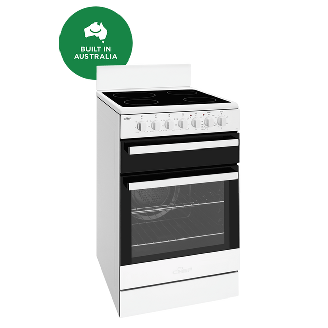 Chef 54cm Upright Electric Cooker White CFE547WB (8057763201330)
