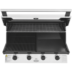 Beef Eater 1200 Series Stainless Steel 4 Burner Built In BBQ w/ Cast Iron Burners & Grills BBG1240SB (8057673515314)