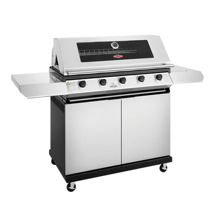 Beef Eater 1200 Series Stainless Steel 5 Burner BBQ & Trolley w/ Side Burner, Cast Iron Burners & Grills BMG1251SB (8057674170674)