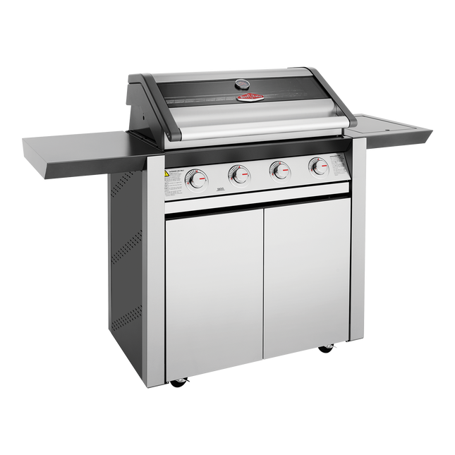 Beef Eater 1600 Series Stainless Steel 4 Burner BBQ & Trolley w/ Side Burner, Cast Iron Burners & Grills BMG1641SA (8057674268978)