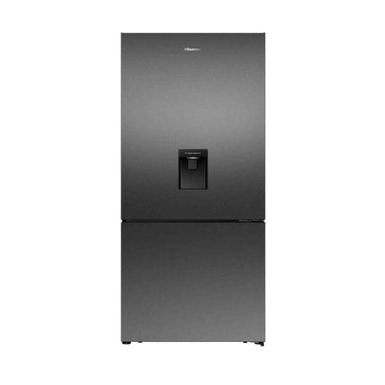 Hisense 500L PureFlat Bottom-Mount Fridge Dark Steel HRBM500TBW