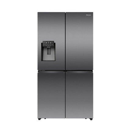 Hisense 585L Quad Door French Door Fridge with Ice and Water Dispenser Black Steel HRCD586TBWB