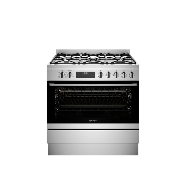 Westinghouse 90cm Dual Fuel Freestanding Cooker Stainless Steel WFE9515SD