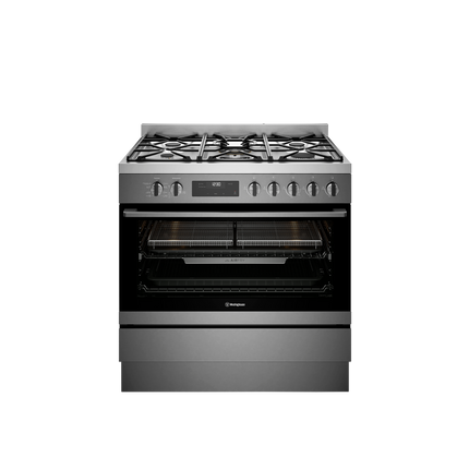 Westinghouse 90cm Dual Fuel Freestanding Cooker with AirFry Dark Stainless Steel WFE9516DD