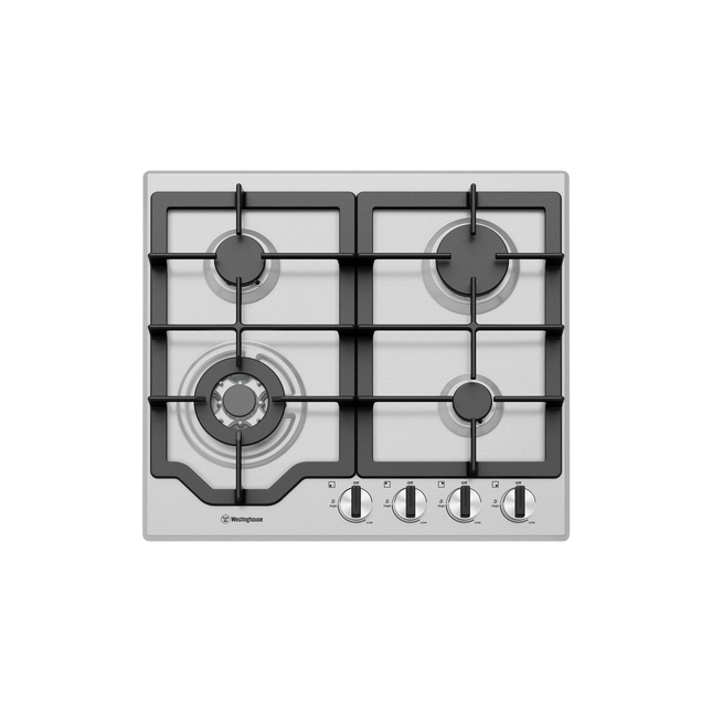 Westinghouse 60cm 4 Burner Gas Cooktop Stainless Steel WHG644SC