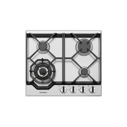 Westinghouse 60cm 4 Burner Gas Cooktop with Hob Stainless Steel WHG648SC