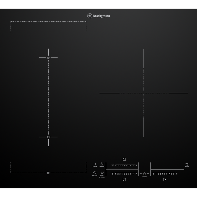 Westinghouse 60cm 3 Zone Induction Cooktop with BoilProtect WHI635BE