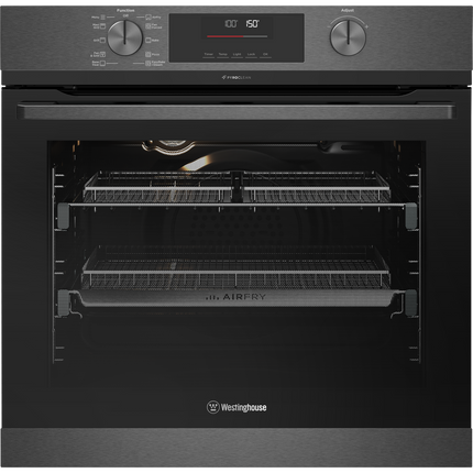 Westinghouse 60cm Multi-function 10 Pyrolytic Oven with AirFry and SteamBake Dark Stainless Steel WVEP6717DD