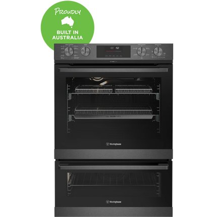 Westinghouse 60cm Multi-function 10/5 Pyrolytic Duo Oven with AirFry and SteamBake Dark Stainless Steel WVEP6727DD