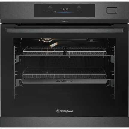 Westinghouse 60cm Multi-function 19 Pyrolytic Oven with AirFry and SteamRoast Dark Stainless Steel WVEP6918DD