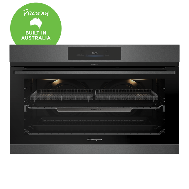 Westinghouse 90cm Multi-function 17 Pyrolytic Oven with AirFry and SteamBake Dark Stainless Steel WVEP9917DD