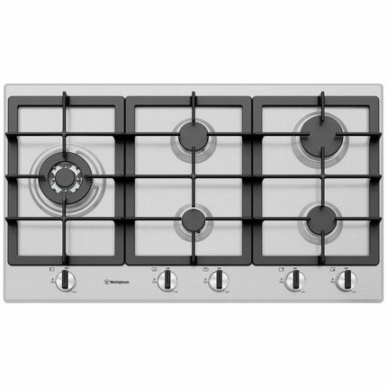 Westinghouse 90cm Gas Cooktop Stainless Steel WHG954SC (8057669583154)