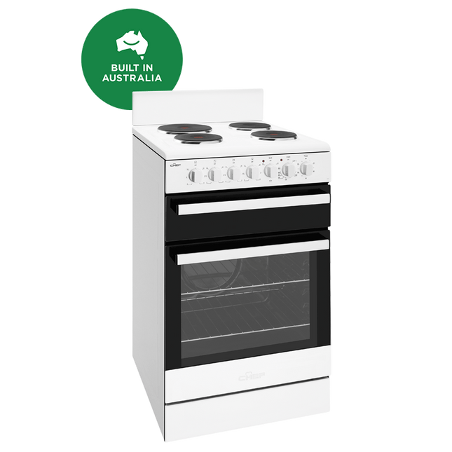 Chef 54cm Electric Upright Cooker White CFE535WB (8057668469042)