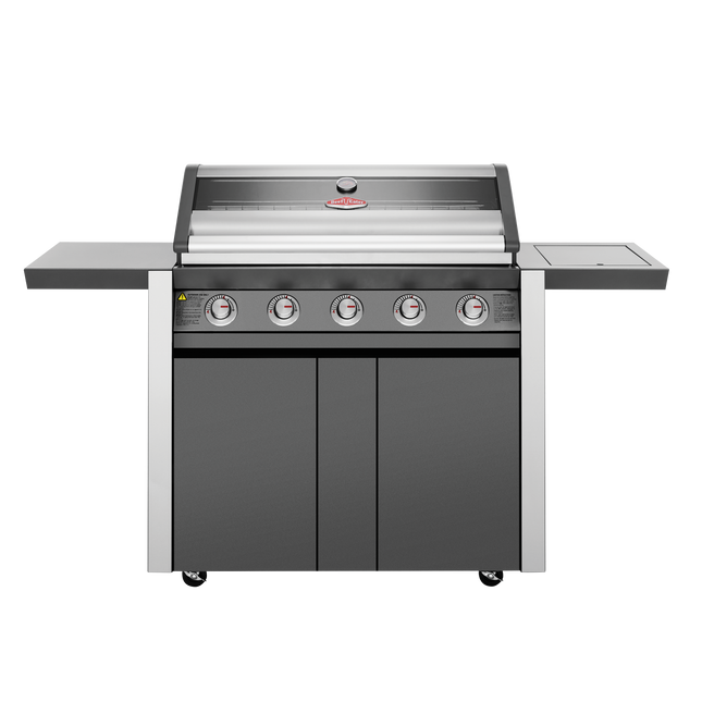Beef Eater 1600 Series Dark 5 Burner BBQ & Trolley w/ Side Burner, Cast Iron Burners & Grills BMG1651DA (8057674465586)