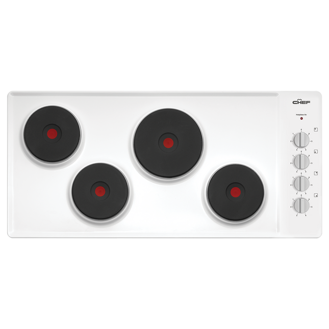 Chef 90cm Electric Cooktop White CHS942WB (8057670172978)