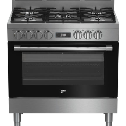 Beko 90cm Freestanding Dual Fuel Oven/Stove Stainless Steel BFC916GMX1 (8215237230898)