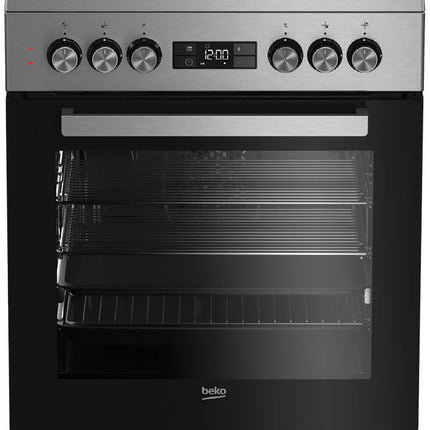 Beko 60cm Freestanding Dual Fuel Oven/Stove Stainless Steel BFC60GMX (8215237067058)